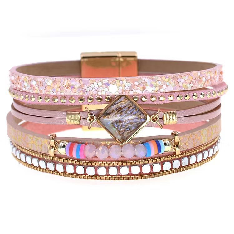 Aoaome Zircon Leather Bracelets