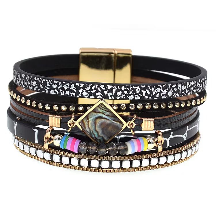 Aoaome Zircon Leather Bracelets