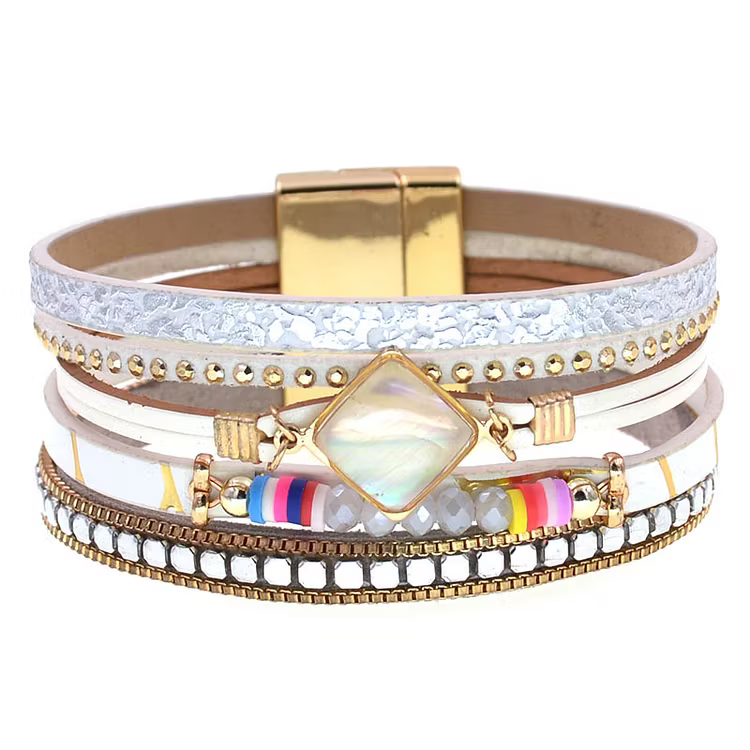Aoaome Zircon Leather Bracelets