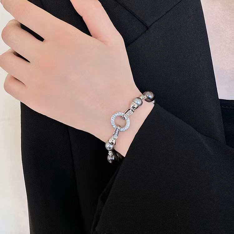 Aoaome Zircon Pearl Irregular Circular Bracelets