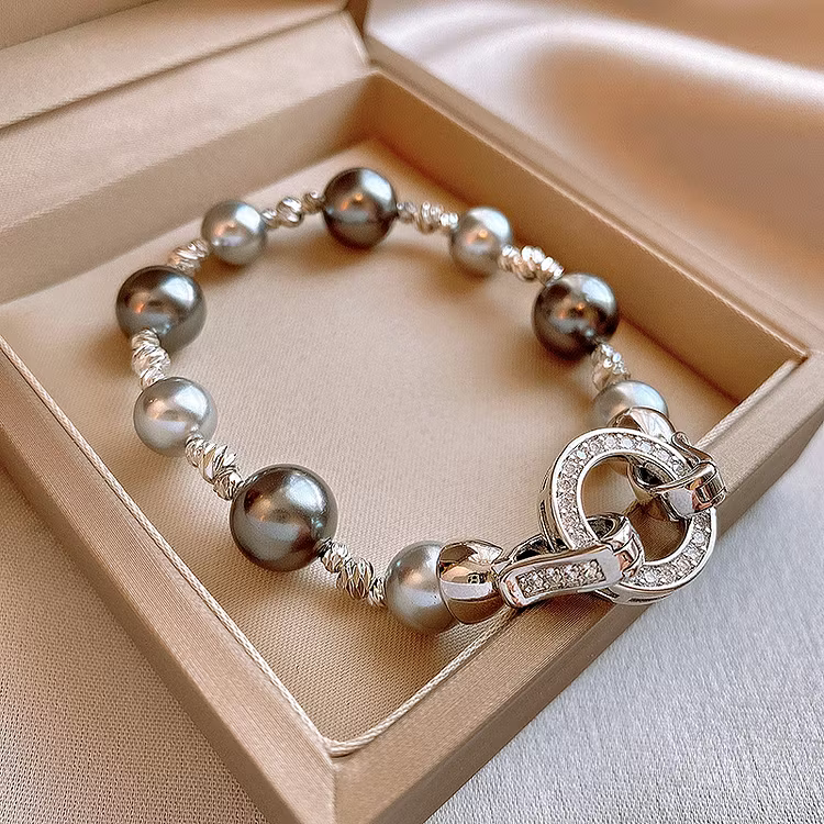 Aoaome Zircon Pearl Irregular Circular Bracelets