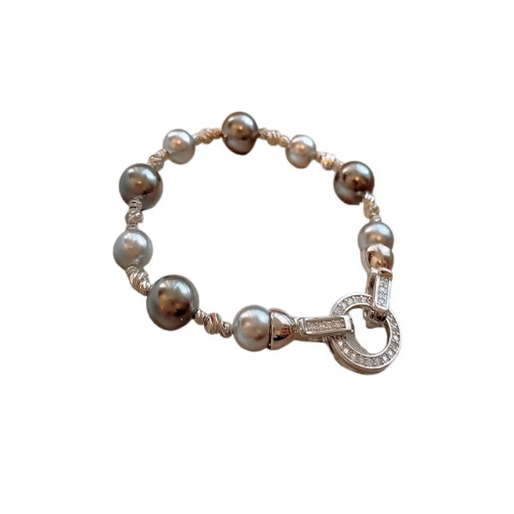 Aoaome Zircon Pearl Irregular Circular Bracelets