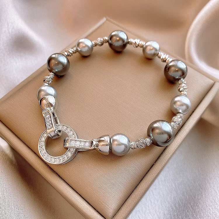 Aoaome Zircon Pearl Irregular Circular Bracelets