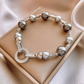Aoaome Zircon Pearl Irregular Circular Bracelets