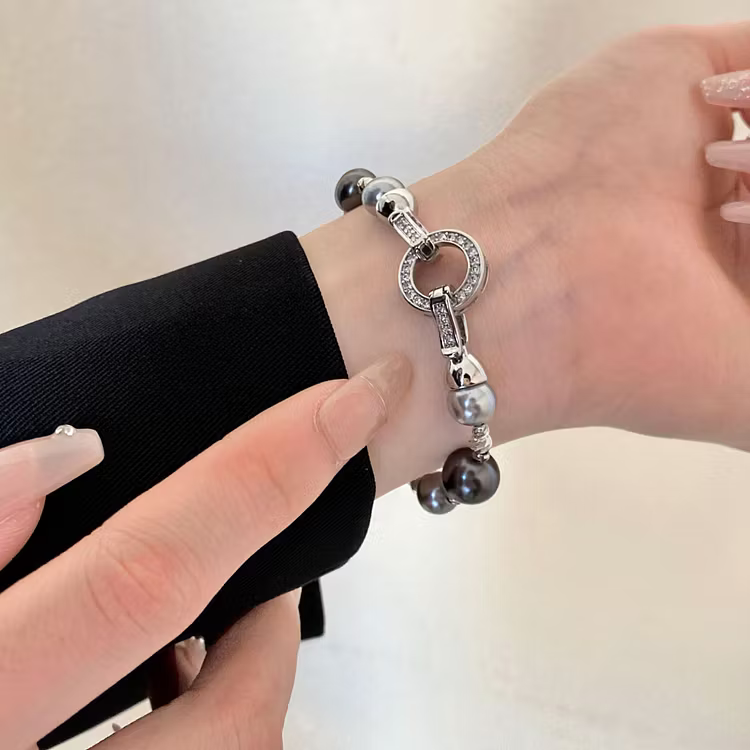 Aoaome Zircon Pearl Irregular Circular Bracelets
