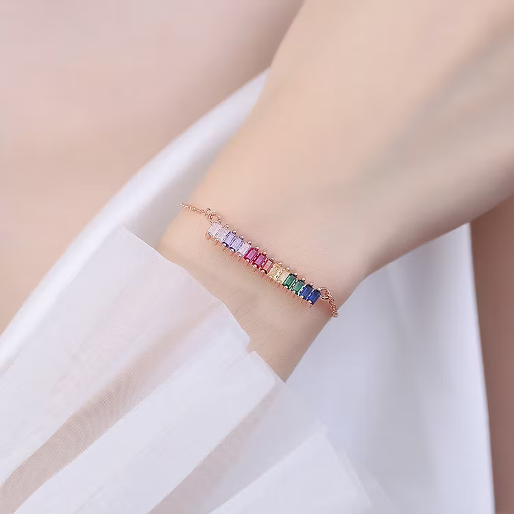Aoaome Zircon Rainbow Bracelets