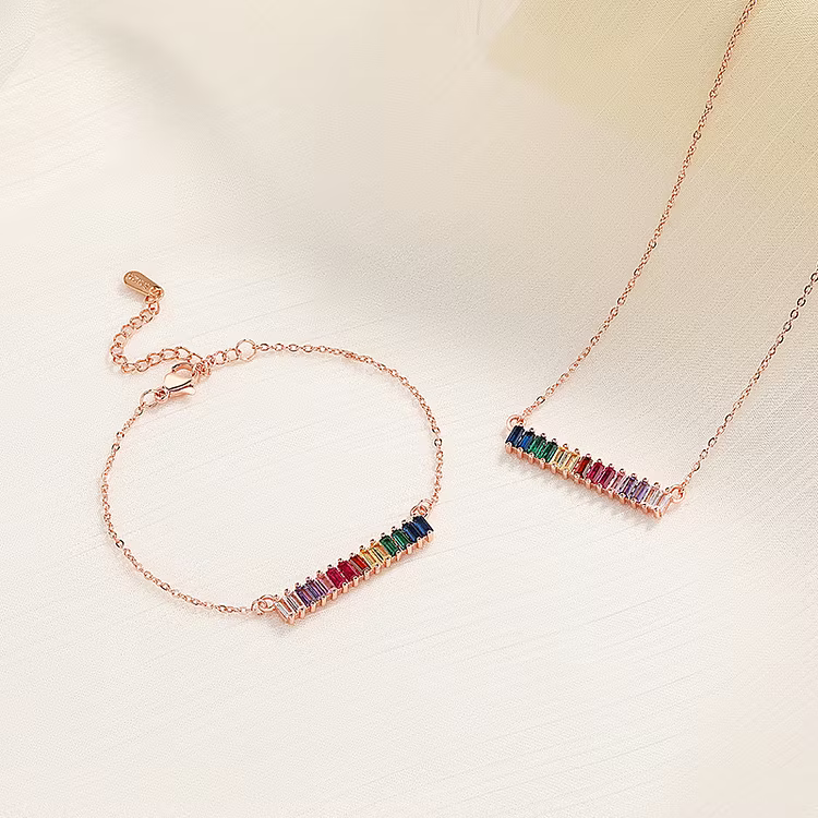 Aoaome Zircon Rainbow Bracelets