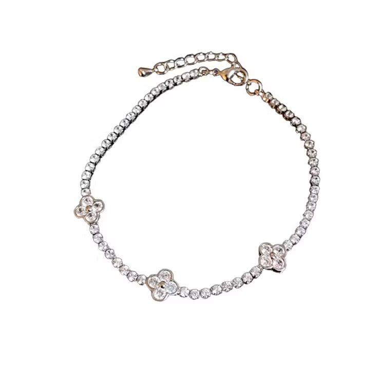 Aoaome Zircon Three Flower Bracelets