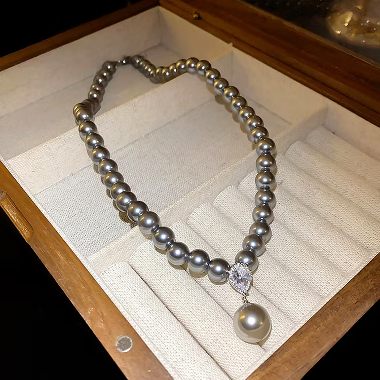 Aoaome Zircon Water Droplet Pearl Necklaces