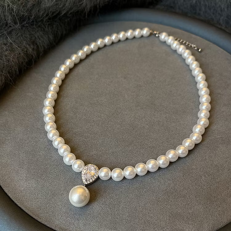 Aoaome Zircon Water Droplet Pearl Necklaces
