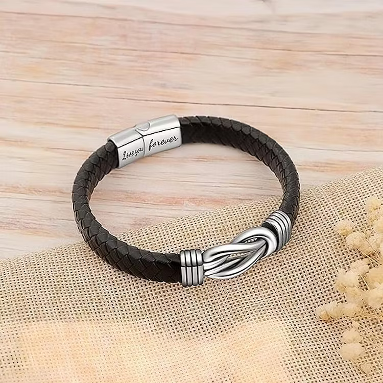 Aoaome “Forever Linked Together" Braided Leather Bracelets