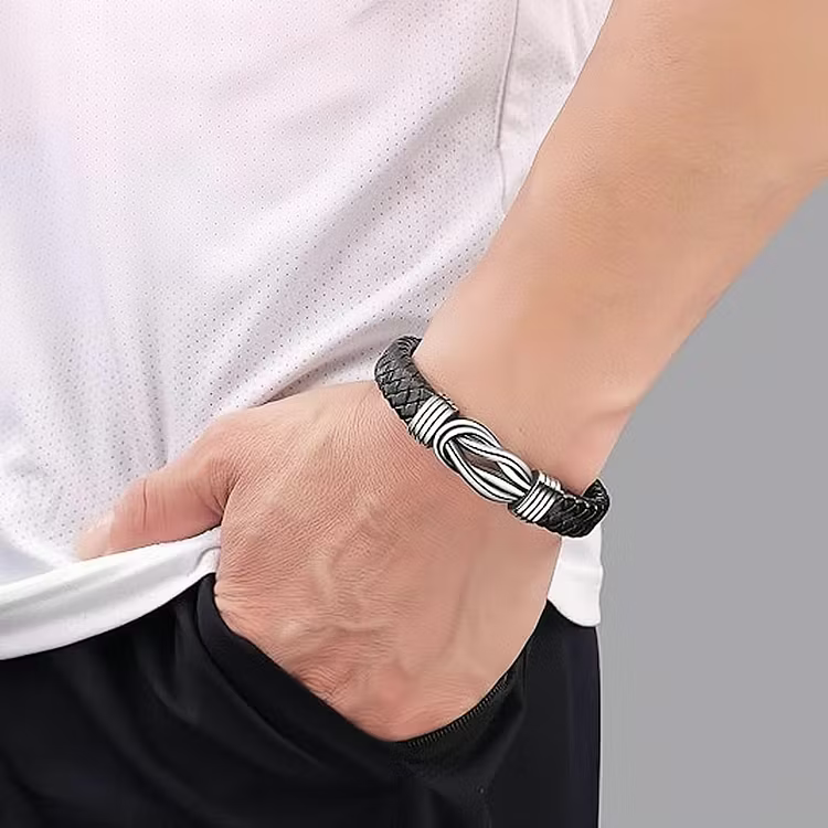 Aoaome “Forever Linked Together" Braided Leather Bracelets