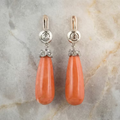 Aooame Bohemian antique coral hanging Earrings