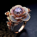 Aoaome Minimalist Floral Creative Personalized Diamond Studded Rings