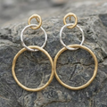 Aoaome Vintage Gold Silver Hoop Earrings